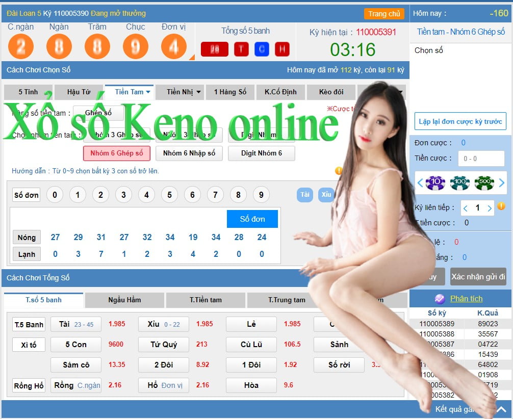 Trực tiếp xổ số Keno hôm nay